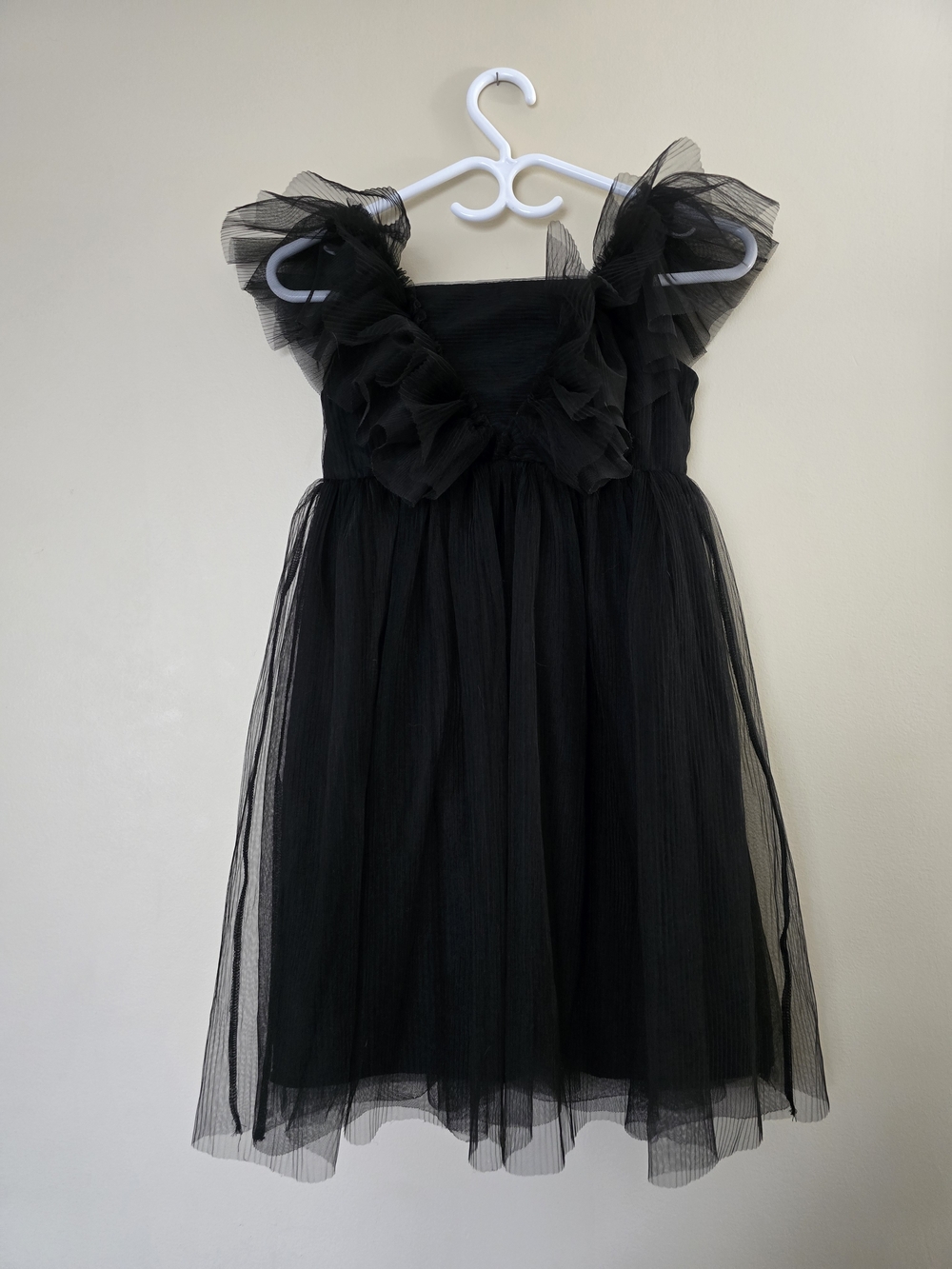 H&M Girls Black Tulle Ruffle Party Dress Size 9-10Y / 10